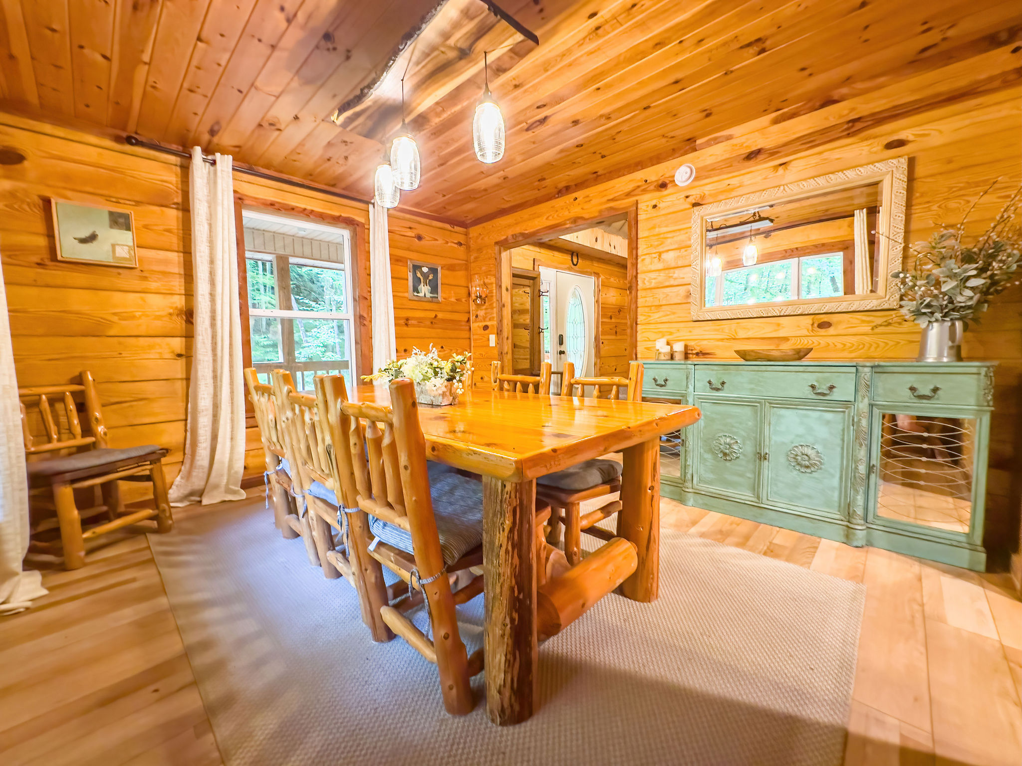 Dining room showing all 8 chairs