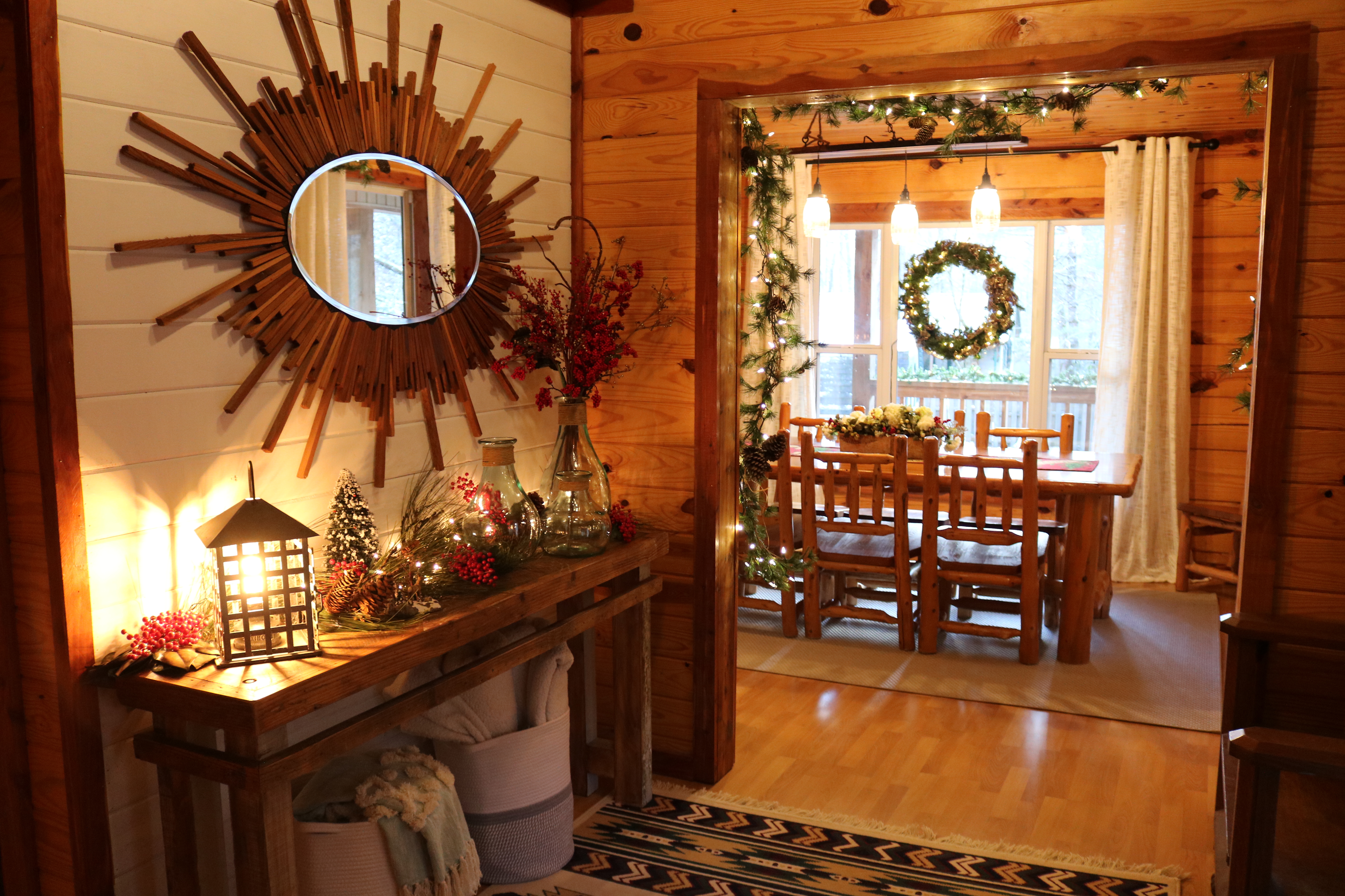 Holiday decorated entryway